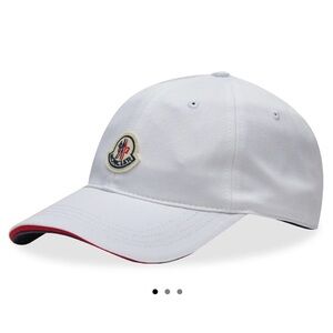 Moncler White Cotton Logo Baseball Cap